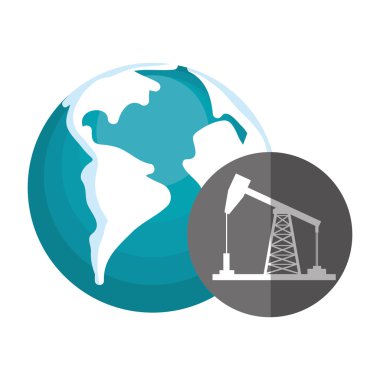 Earth gezegen ve petrol simgesini