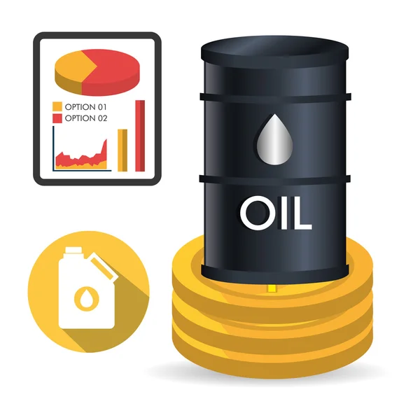 Проектирование цен на нефть и нефть — стоковый вектор