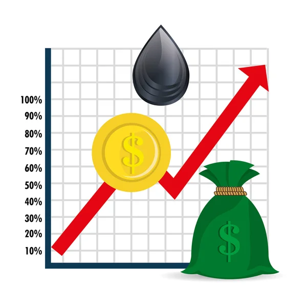 Проектирование цен на нефть — стоковый вектор