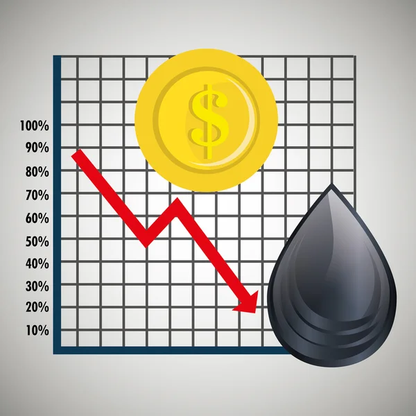 Conception du prix du pétrole — Image vectorielle