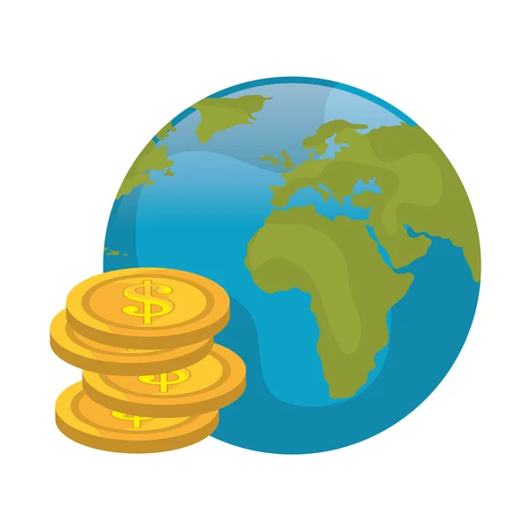 Planète terre et argent — Image vectorielle