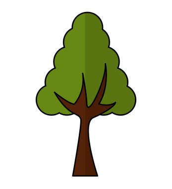 Ağaç bitkisi orman izole simgesi