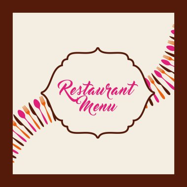 Menü Restoran çatal bıçak seti ile