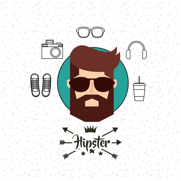 Avatar masculino con estilo hipster — Archivo Imágenes Vectoriales