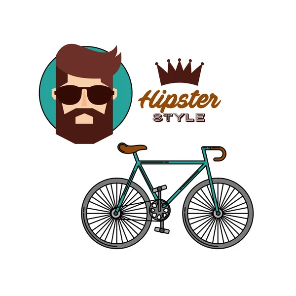 Manlig avatar med hipster stil — Stock vektor