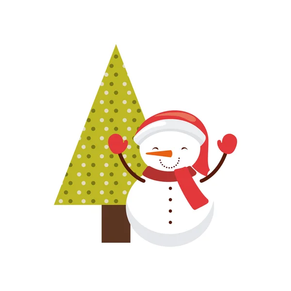 Weihnachtsfigur mit Baum-Symbol — Stockvektor