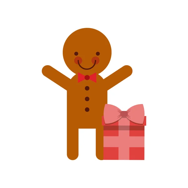 Biscuit au gingembre icône de Noël — Image vectorielle