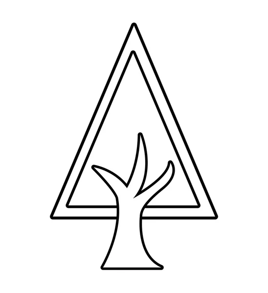 Albero foresta vegetale icona isolata monocromatica — Vettoriale Stock