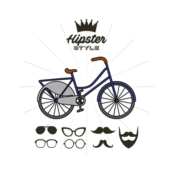 Cykel retro hipster stil — Stock vektor