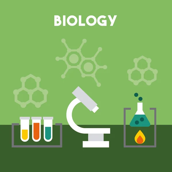 Línea de biología y educación científica icono — Vector de stock