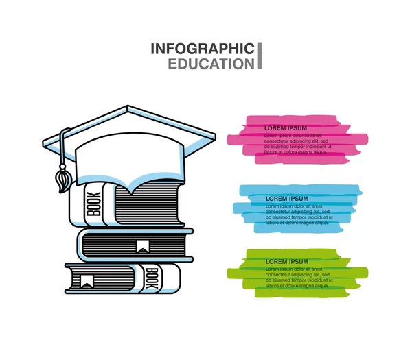 Ícones de apresentação de educação infográfica — Vetor de Stock