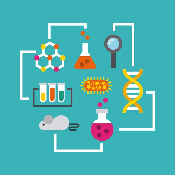 Biológiát és a tudomány oktatási vonal ikon — Stock Vector
