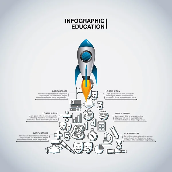 Ícones de apresentação de educação infográfica —  Vetores de Stock
