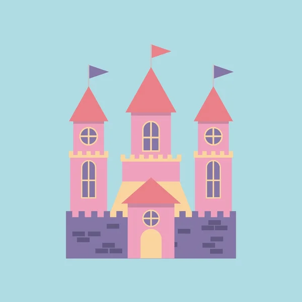 Lindo castillo de fantasía rosa — Archivo Imágenes Vectoriales