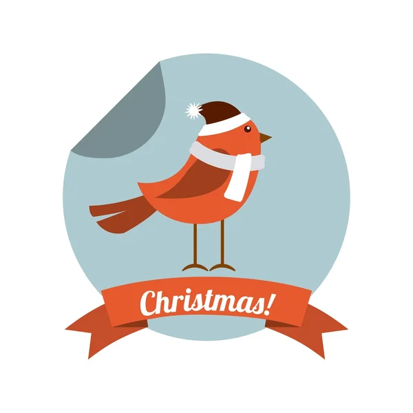 Tarjeta de celebración de Navidad animal lindo — Vector de stock
