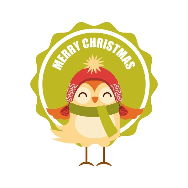 かわいい動物クリスマスお祝いカード — ストックベクタ