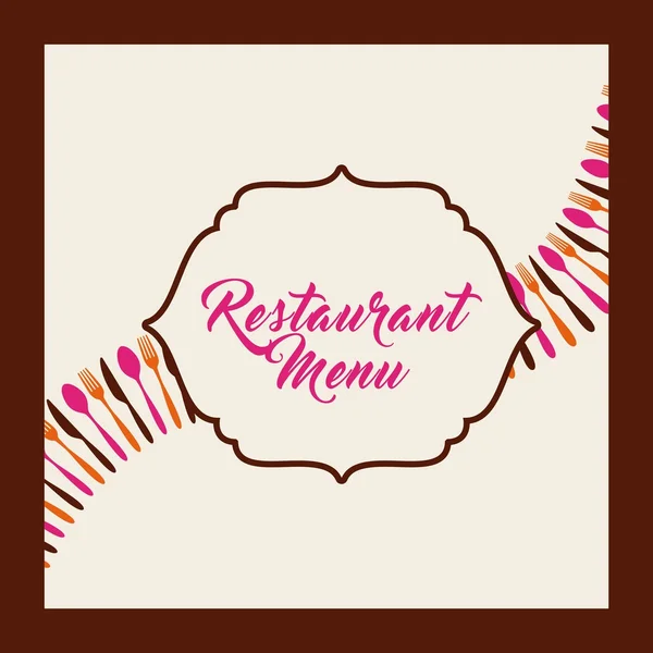 Menu restaurant with cutlery set — Stock Vector