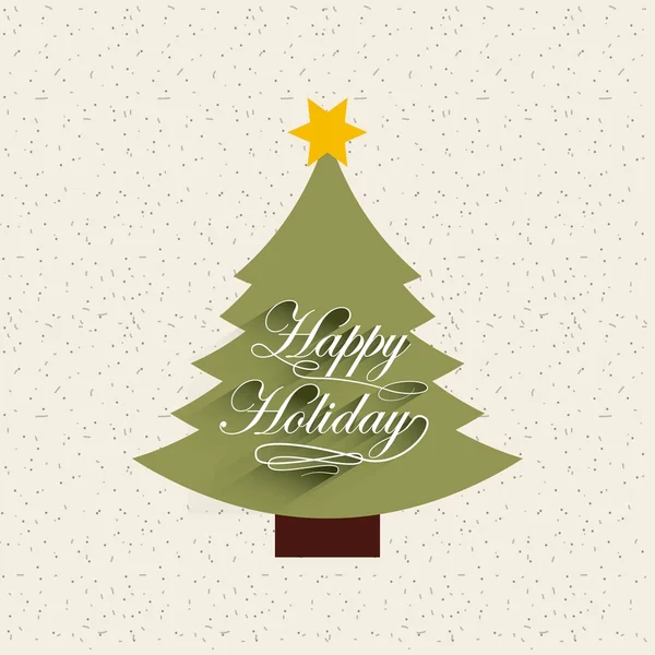 Feliz Natal árvore pinheiro cartão de decoração —  Vetores de Stock