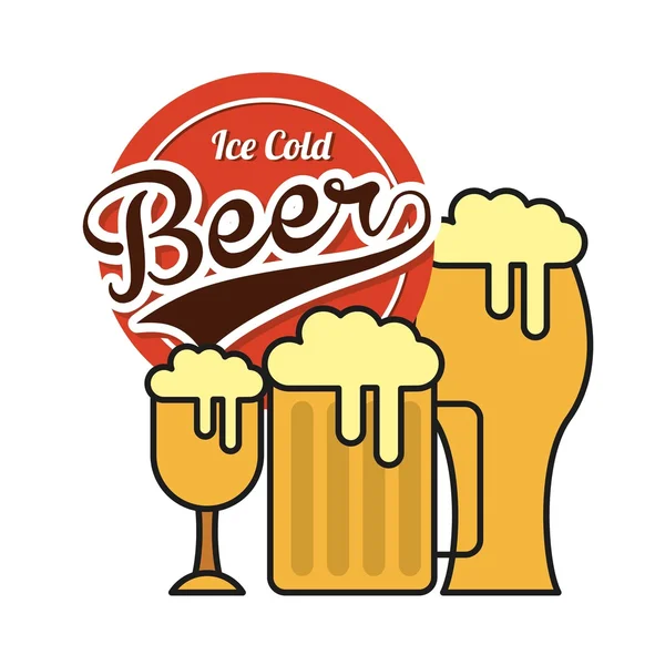 Ice cold beer emblem — Stock Vector
