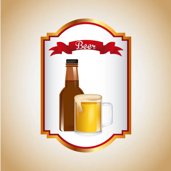 Emblema de cerveja gelada —  Vetores de Stock