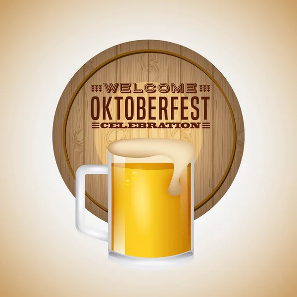 Benvenuto oktoberfest festival della birra — Vettoriale Stock