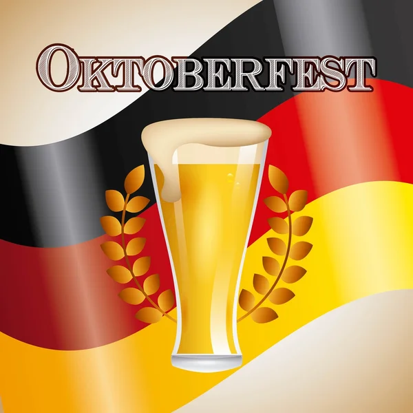 Welkom oktoberfest bierfestival — Stockvector