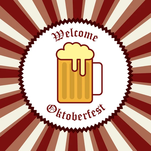 Bienvenue Oktoberfest festival de la bière — Image vectorielle
