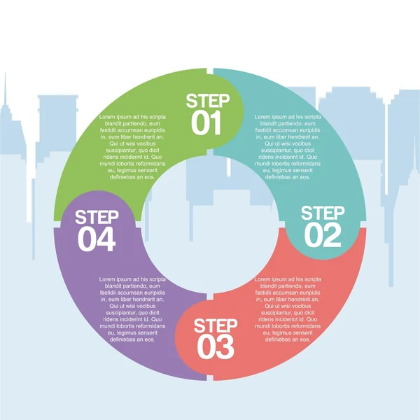 Gebouwen infographic stad presentatie — Stockvector