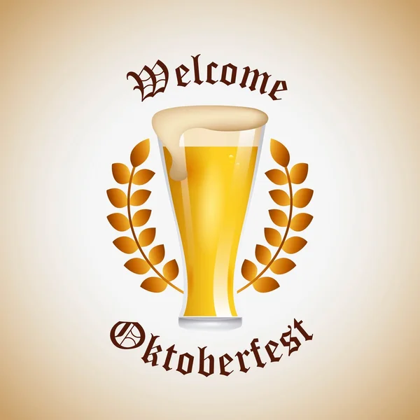 Welcome oktoberfest beer festival — Stock Vector