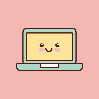 dizüstü karakter kawaii stili