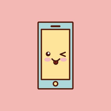 Smartphone karakter kawaii stili