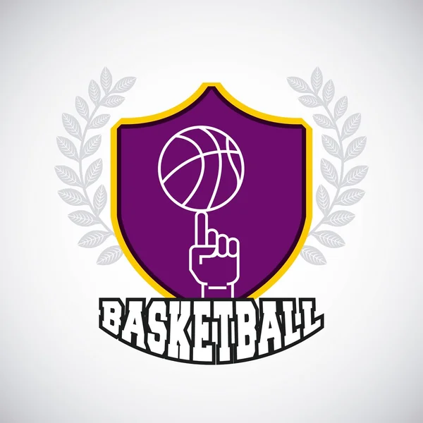 Emblème de la ligue de basket classique — Image vectorielle