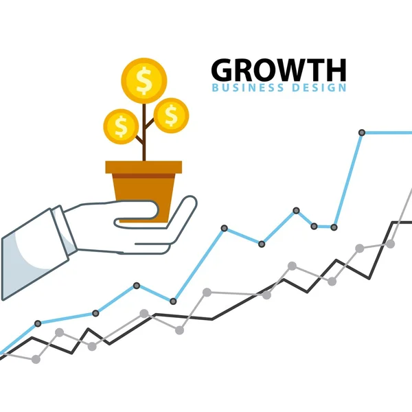 增长业务资金线图标 — 图库矢量图片
