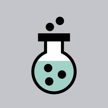 tüp test laboratuvarı çizgi simgeler