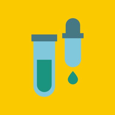 tüp test laboratuvarı çizgi simgeler