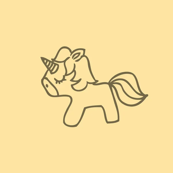 Dessin mignon icône licorne — Image vectorielle