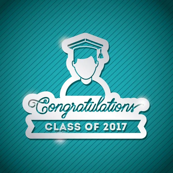 Félicitations classe de 2017 carte — Image vectorielle