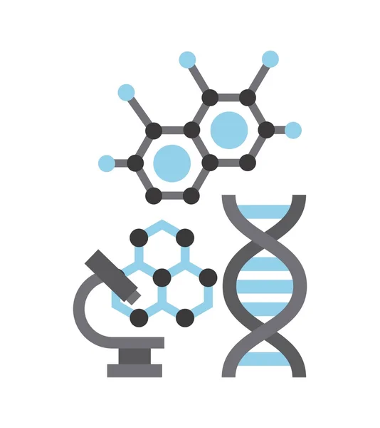 Mikroskop Labor wissenschaftliche Linie Symbole — Stockvektor