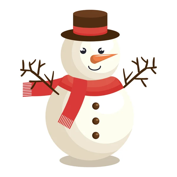 Feliz Navidad muñeco de nieve carácter — Vector de stock