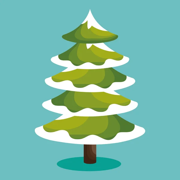 Julgran pine kort — Stock vektor