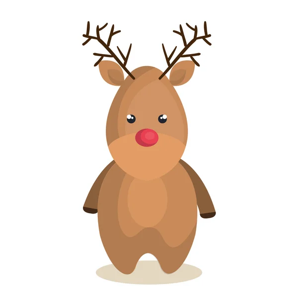 Merry christmas reindeer character — Stock Vector