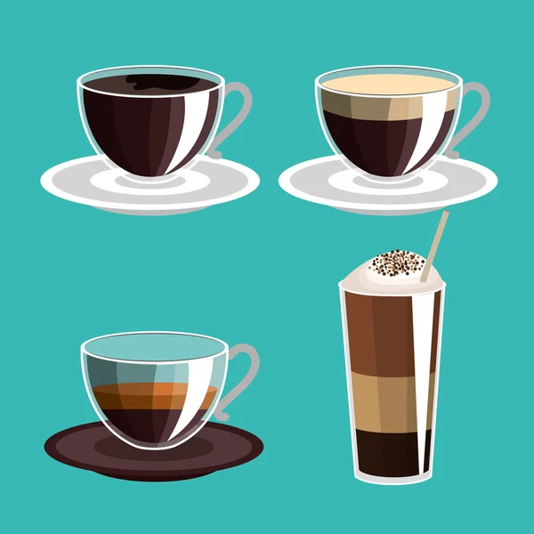 Delicious coffee shop products — Stock Vector