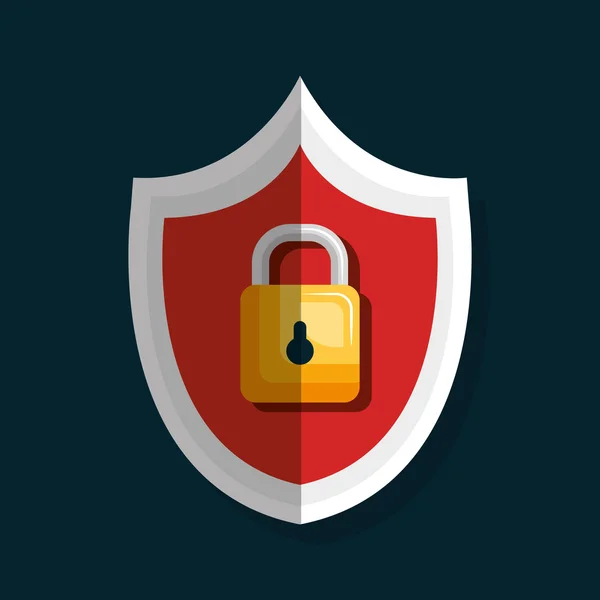 Symbole de sécurité cadenas icône isolée — Image vectorielle
