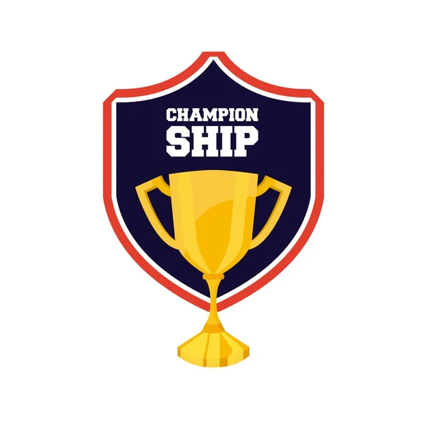 Trophy award championship emblem — Stock Vector