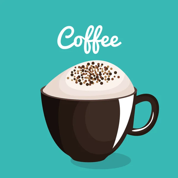 Pyszne kawy filiżanka ikona na białym tle — Wektor stockowy