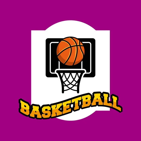 Clásico emblema de la liga de baloncesto — Archivo Imágenes Vectoriales