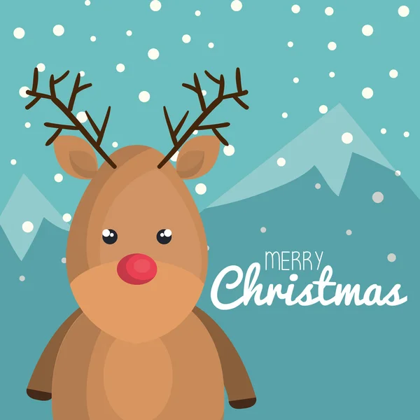 Merry christmas reindeer karakter — Stockvector