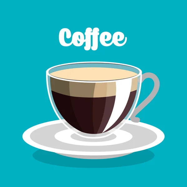 Вкусный кофе Кубок изолированный значок — стоковый вектор