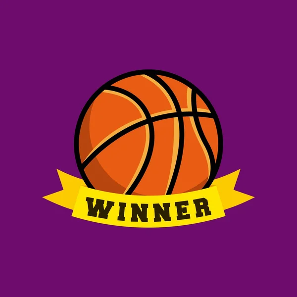 Clásico emblema de la liga de baloncesto — Vector de stock