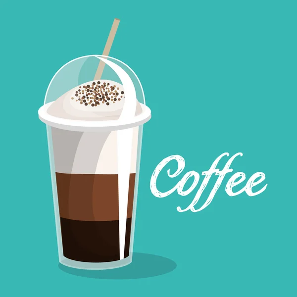 美味的咖啡，冰饮料 — 图库矢量图片